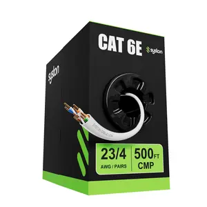 Syston CAT6 CMP Ethernet Cable 1000ft UTP Plenum Rated 23AWG Solid Copper 600MHz 10Gbps for Indoor Outdoor PoE+ RJ45 LAN Gaming Office Data Centers