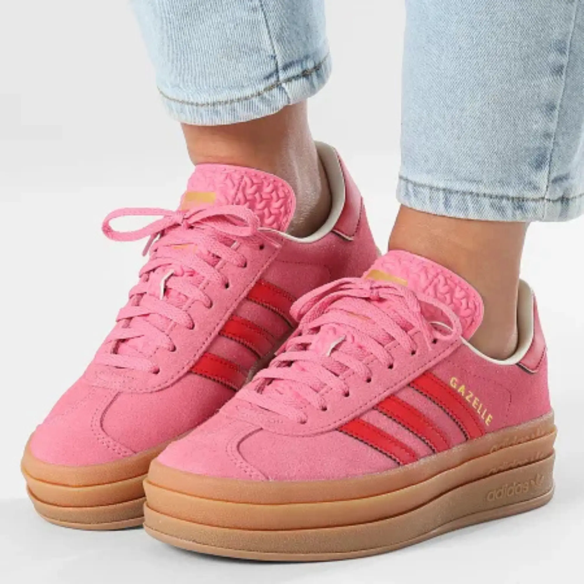 Adidas Gazelle Bold Rose Tone Better Scarlet (GS) - Brand New & Authentic Women's Leather Casual Trainers JQ7407