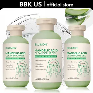 【BUY 1 GET 2 FREE】Mandelic Acid Clean Scrub Gel- GentleExfoliating Facial Cleanser for All Skin Types, Deep Cleansing & Moisturizing, 200ml - Blackheads Remover