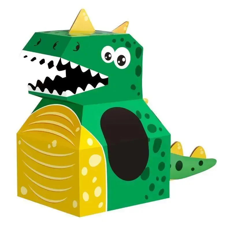 DIY Craft Kits - Wearable Cardboard Dinosaur Headpiece Art Kit, Non-Blow Costume, Parent-Child Educational Toy, Kids' Birthday Gift