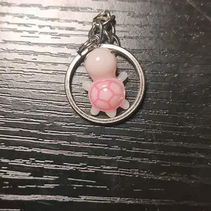 small pink turtle key chains