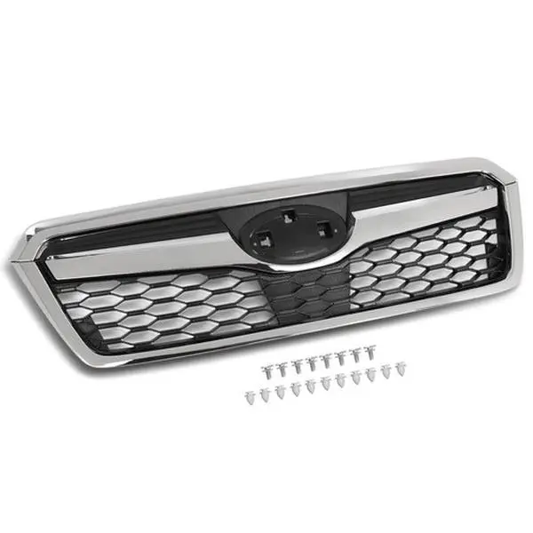 Fit For 14-18 Subaru Forester Front Bumper Upper Grille Assembly Black & Chrome