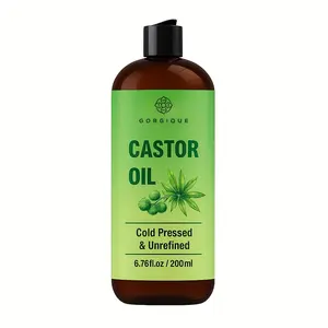 200ml-castor oil - massage essential oil, used for hair, eyelashes, and eyebrows - carrier oil - hair and body oil. Suitable for men and women of any skin type