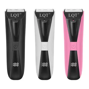 LQT Electric Body Hair Trimmer for Men and Women, Rechargeable Cordless Groin Hair Trimmer with LCD Display,  Leg, Armpit, Chest Hair, Home Salon Use, Ergonomic Design, Ideal Gift for Him Her, Safe Body Hair Removal Tool for Sensitive Skin