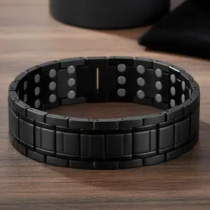 Adjustable 3X Magnetic Men's Set - Bracelet + Ring, Ergonomic Design, Smooth Stainless Steel Surface, Durable & Ideal Father's Day Gift