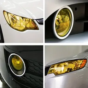 30*100cm/11.81*39.37in Car Headlight Color Changing Film Light Sticker Headlight Decals Smoked Black Frosted Black Symphony Car Light Protector