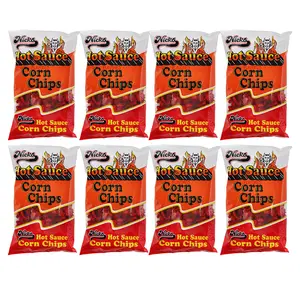 Nick's Hot Sauce Corn Chips Spicy Snack 4 oz Bags Pack of 8