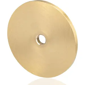 10 Pack 1-1/4 Inch Solid Brass Cabinet Knob Back Plates, Round Backplate Washers for Drawer Dresser Cupboard Door Hardware, Brushed Brass Finish