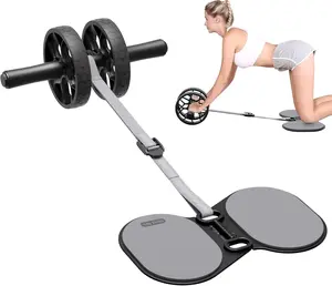 Adjustable Resistance Ab Roller Wheel – Portable Core Exercise Equipment with Knee Pad for Home Gym
