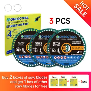 ONEGOTOOL 4-1/2 inch Indestructible Cutting Discs for Angle Grinder 7/8" Blades Cut Off Wheels Diamond Tool Metal rebar Porcelain Tile Granite Marble Smooth Cutter (3pcs)