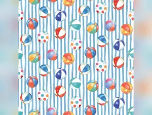 Sea La Vie | Beach Balls Blue by Louise Nisbet for Michael Miller | DDC11794-BLUE