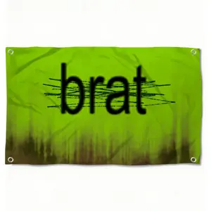 PIKPAKA Brat Album Charli XCXS Flags Instant Party Atmosphere Microfiber Festival Banner | Indoor Outdoor Hanging Decor | Perfect For Bedroom Living Room Bar Garden Party Party Decorations Banners