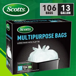 Scotts 13 Gallon Boxed Disposable Non Tear Puncture Tear Resistant Trash Bags, Deodorization And Odor Absorption Technology Kitchen Garbage Bags, Fresh Clean Scent With Lemon Scent,Multipurpose Easy To Usedrawstrings More Durable