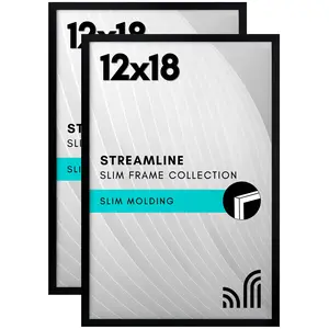 Thin Border Picture Frame | Set of 2 | Sleek Design | Contemporary | Slim Molding - Americanflat