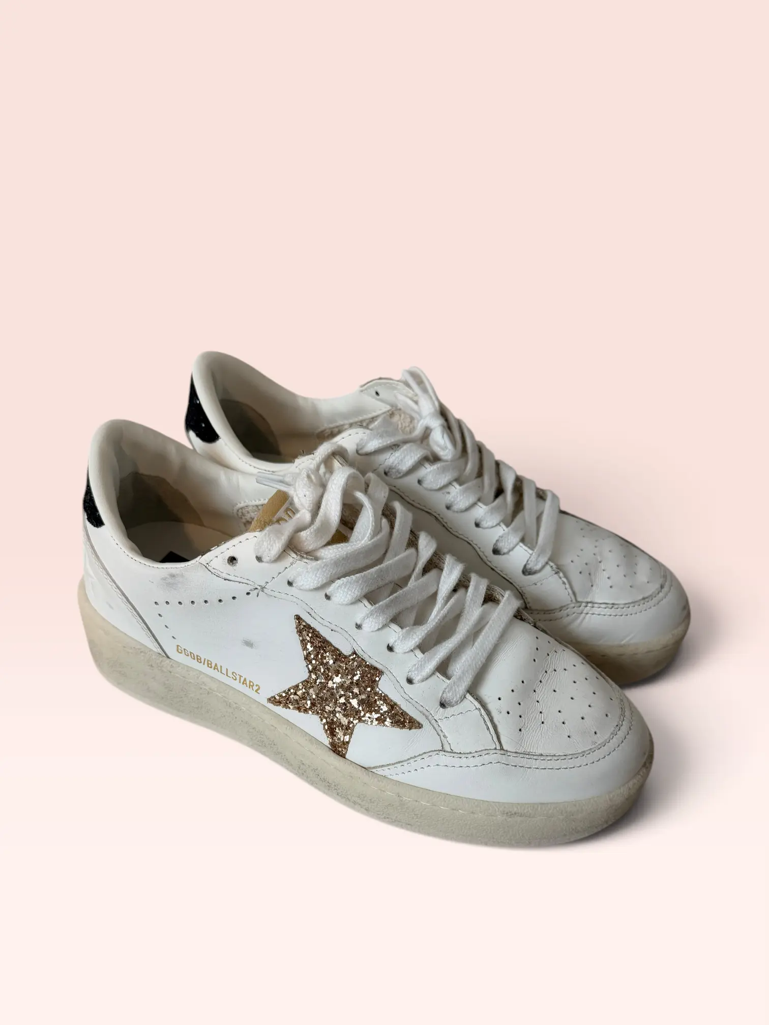 Pre-Owned Golden Goose Leather Ballstar 2 Sneakers, Very Good Condition, US Size 8, EU Size 38