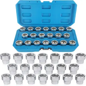 20Pcs Wheel Lock Removal Kit: Lug Nut Key Set, Anti-Theft Screw Remover for Secure Locking & Removal omt  ball  joint  press  kit