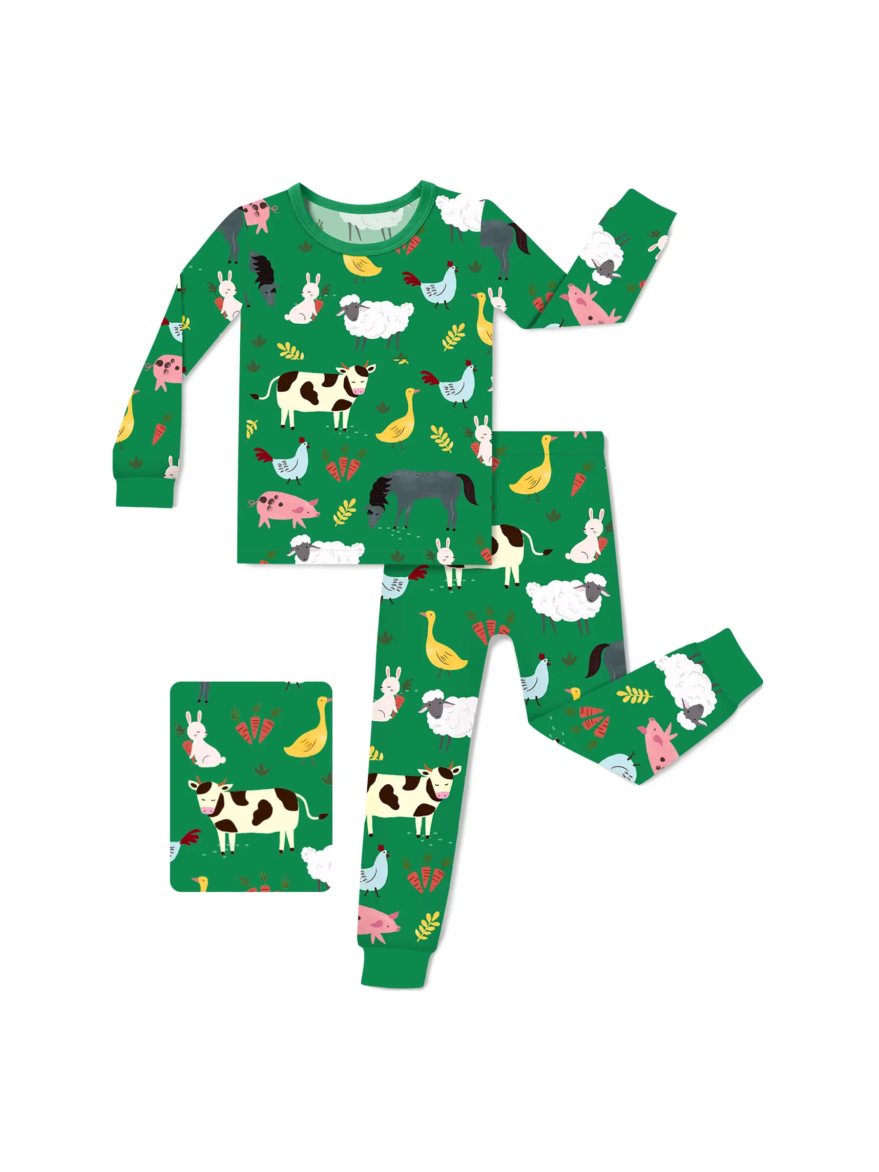 babee Reshinee Two-piece Bamboo Pajama, Moisture-wicking Soft Stretchy Breathable Snug-fitting Bamboo Pj for Kid Boy Baby, Adorable Gifting 12M-8Y