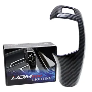 iJDMTOY Glossy Black Carbon Fiber Pattern Shifter Decoration Cover Shell For BMW Fxx 2 3 4 5 7 Series X3 X4 X5 X6