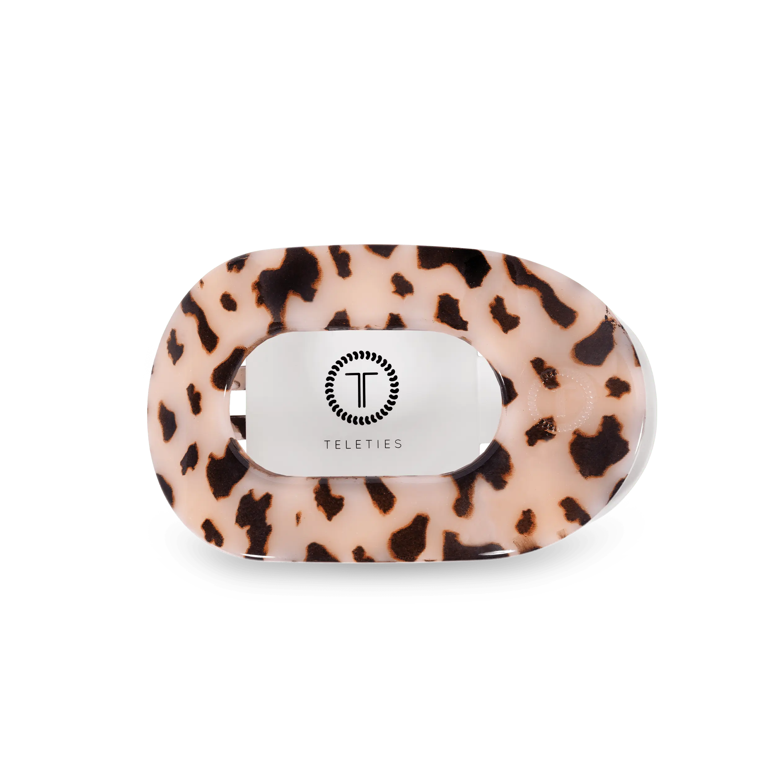 TELETIES - Blonde Tortoise Medium Flat Round Hair Clip - Lay Flat, Strong Grip, Nearly Unbreakable