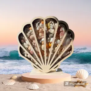 Seashell shadow box for your seashells, sea glass, shark teeth, seashell holder etc. Shell keeper