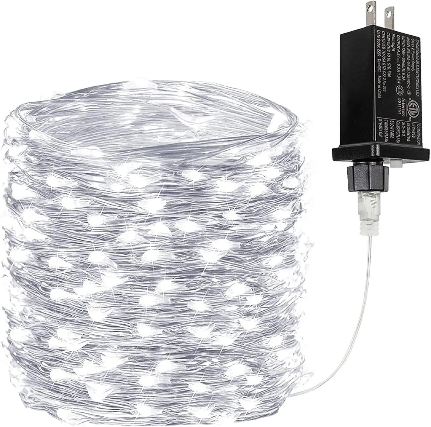 66Ft 200LED Fairy Lights Plug in, Waterproof String Lights Outdoor & Indoor 8 Modes with Timer, Christmas Light Bedroom Decor, Twinkle Light for Girl's Room Garden Christmas Decorations (Cool White)