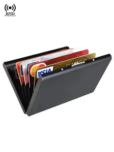 RFID Blocking Card Holder, Aluminium Minimalist Wallet with Money Clip, Slim Credit Card Case for Men & Women, Ideal for Father's Day Business Gift, RFID Blocking Wallets