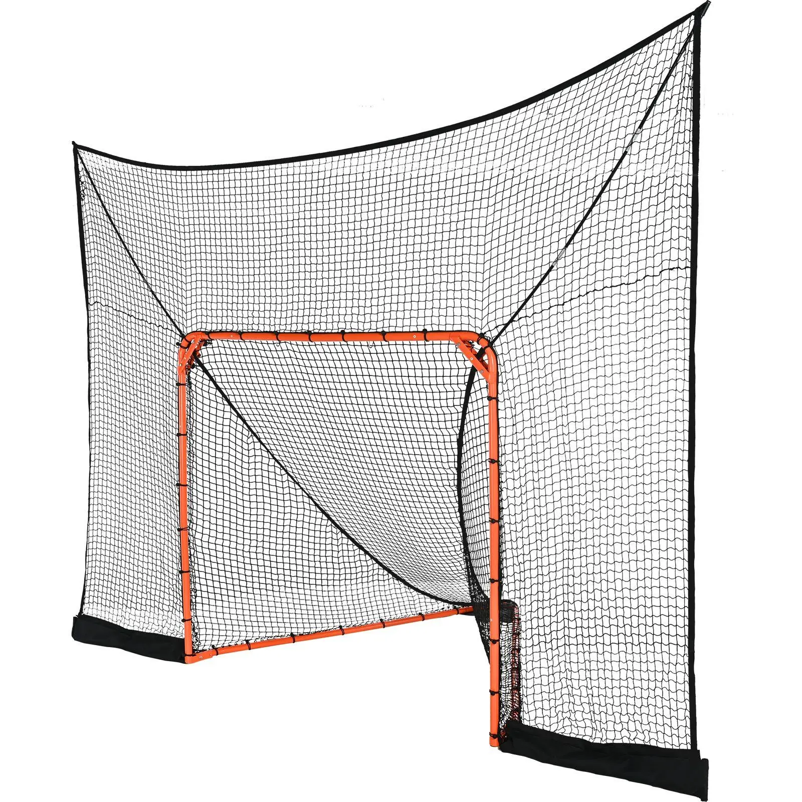 VEVOR Hockey and Lacrosse Goal Backstop with Extended Coverage, 12' x 9' Lacrosse Net, Complete Accessories Training Net, Quick Easy Setup Backyard Lacrosse Equipment, Perfect for Youth Adult Training