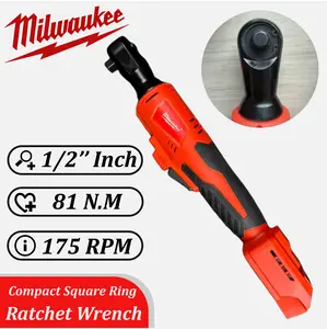 Milwaukee 1/2 Inch Cordless Ratchet 81Nm  175RPM Compact Tool for Car Repair & Maintenance