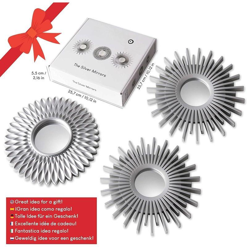 Pack of 3 Round Wall Mirrors for Bedroom Living Room Decor, Minimalist Vintage Chic Circle Mirrors for Home Decor, Housewarming Gift for Women Mom