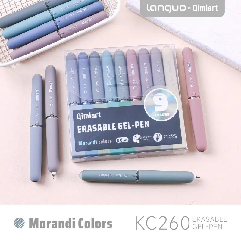 9 Color Erasable Gel Pen 0.6mm, Heat-Erasable Artistic Drawing Water Brush, Student Hand Account Dedicated, Perfect for Creative Projects, Art Pen Marker, Aesthetic Pens, Pen Set, Art Crafting Kit