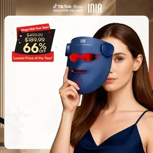 INIA GLOW 940 nm 4D LED Mask – Dual NIR 940 + 850 nm Deep Penetration for Deeper Repair, Visible Lift & Lasting Radiance, 4D Fit for Jawline Lift & Firm, Cooling Therapy, Wireless Comfort, Summer Beauty Gift Ideas