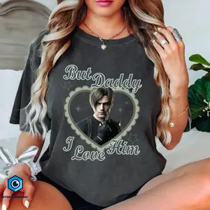 Leon S Kennedy but Daddy I Love Him Shirt, Leon Girl Dinner, Resident Evil 9 Requiem Shirt For Men Women, For Fans Unisex Casual Cotton Streetwear Trendy