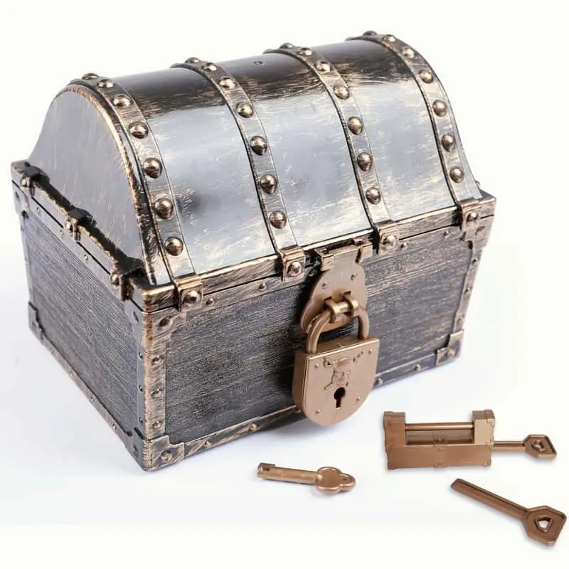 Pirate Treasure Chest Box - Rectangular, Colorful, Lockable - TikTok Shop