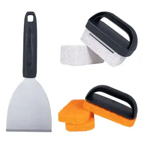 Blackstone Cleaning Kit (GE) Grill Brick and Griddle Brick with Handle- Extra Scrub Pads for the perfect clean