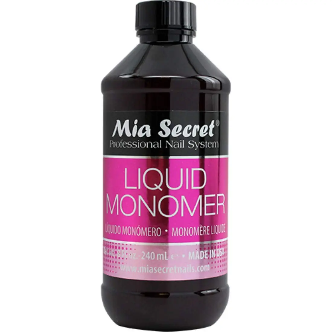 Mia Secret Acrylic Liquid Monomer, 16 oz Professional Acrylic Nail System - MMA-Free, Made in the USA - Available in 0.5 oz, 4 oz, 32 oz Sizes for Advanced Nail Technicians, Bottle, Easy Nail Art