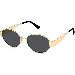Retro Oval Sunglasses for Women Men Trendy Designer Sun Glasses Classic Metal Frame Shades 90s  Glasses
