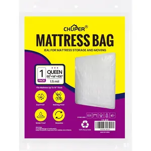 Waterproof Plastic Queen Mattress Bags and Cover for Moving and Disposal