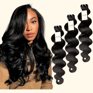 MLIP 15A Raw Indian Human Hair Bundles Luxury Body Wave Natural Black Brown Highlight Blonde Weave High-Quality 100% Virgin Hair for Stylish Look