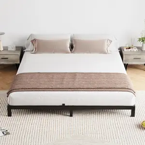 8 in Modern Steel Platform Bed Frame, Sturdy Noise-Free Structure, Under-Bed Storage Organization, Easy Assembly, No Box Spring Needed, Black