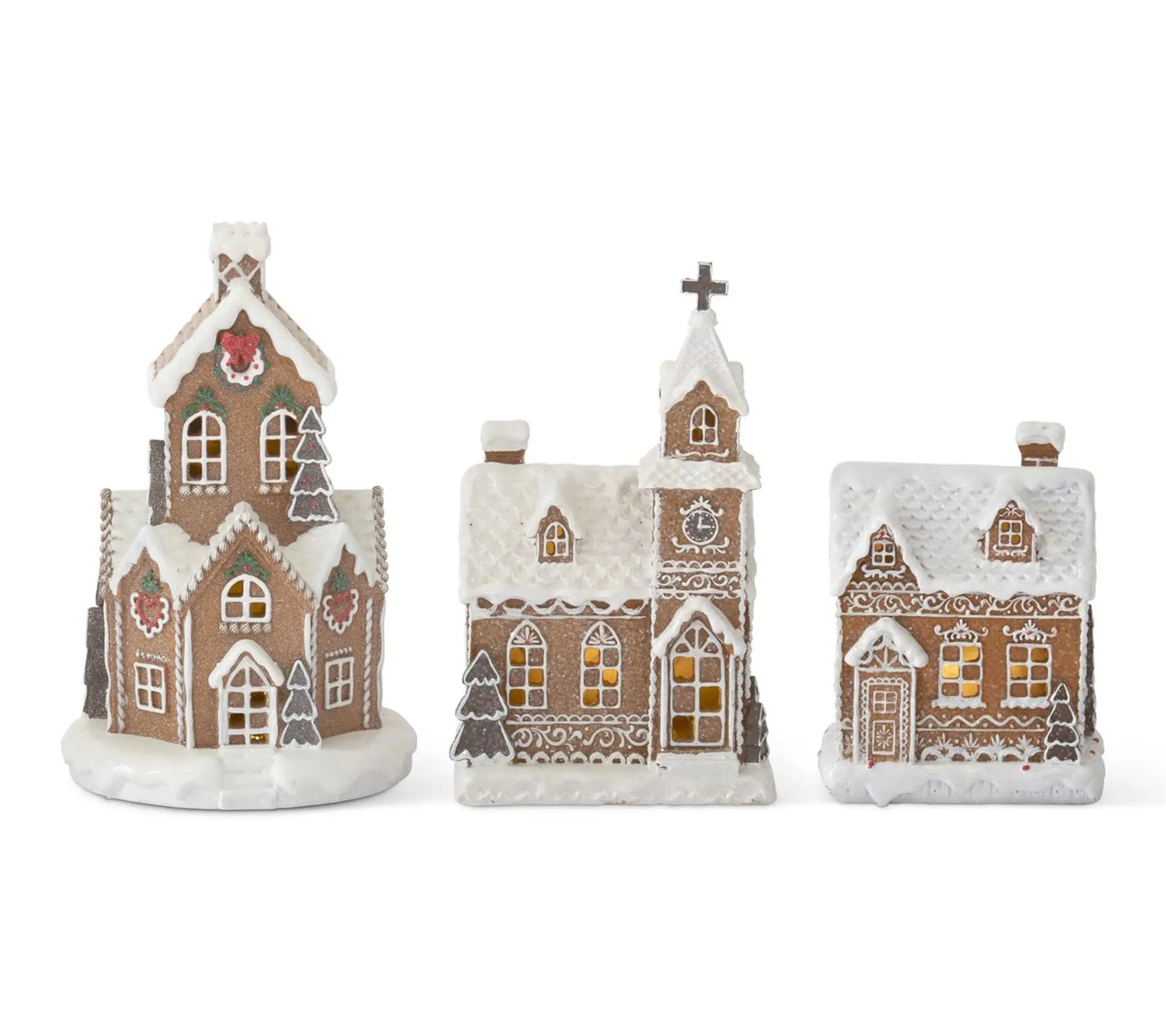 RC Home Decor-Set of 3 LED Gingerbread Houses with Timer