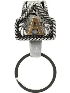 Vintage Western Cowboy Letter Keychain,Handmade Metal A-Z Initial Key Chain Clip,Personality key holder for Pocket&Bag