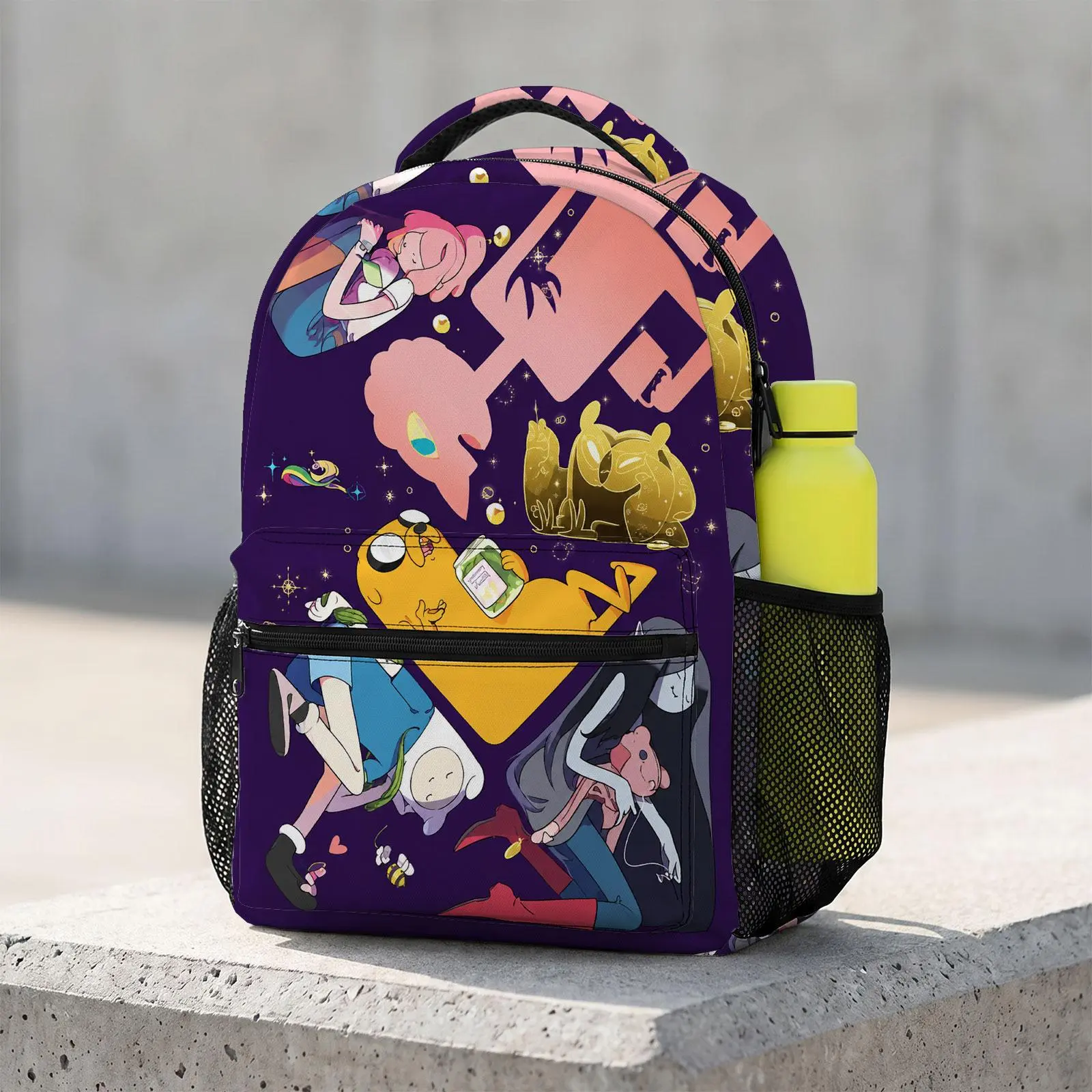 Adventure-Time Cute Cartoon School Backpack for Teen Girls | Aesthetic Print Bookbag for Kids & Students | Large Capacity Casual Daypack