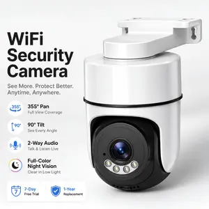 4G Mobile Plug-in Surveillance Camera 360° Panoramic View Home Outdoor Monitor Full Night Vision Remote Phone Control Waterproof Anti-Theft Camera For Home Yard Garage Villa Household Safety Monitoring Camera