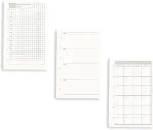 A7 Refill Paper 3 Pack Undated Daily, Weekly, Monthly Binder Inserts 6-Hole Punched Filler Paper for Planner, 135 Sheets/270 Pages Refillable