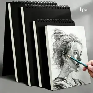 Sketch Book, 1 Count Spiral Sketch Book, 50 Sheets Art Sketch Book, Art Drawing Writing Paper for Adults Beginners Artist, Durable Drawing Pad