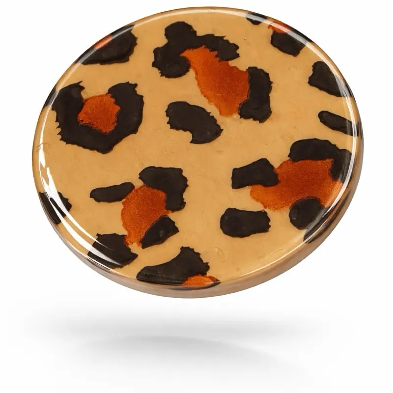 Leopard Print Epoxy Resin Coaster Set