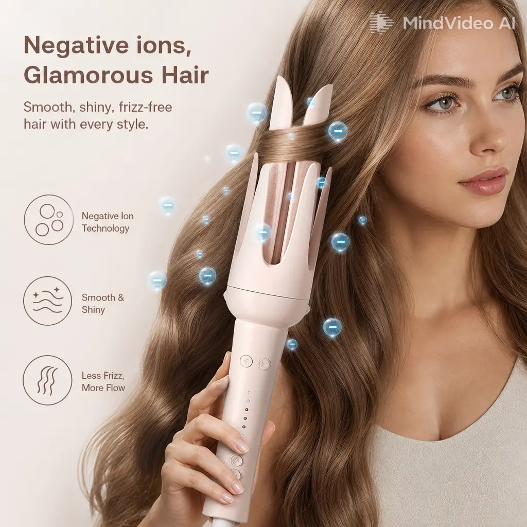 5 In 1 automatic Curling Iron - Hair Curler Automatic Rotating with Straightener +1.25 Curling Barrels+Volumizing Curling - 3 Temp Self Curling Hair Curler,Anti-Scald,Tangle-Free,Lightweight for Travel