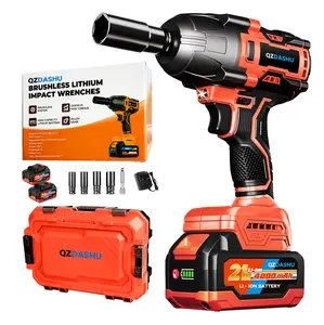 QZDASHU Brushless impact wrench 1200Nm cordless, 21V lithium-ion electric socket tool kit, suitable for car repair, woodworking frames, machinery, and DIY projects