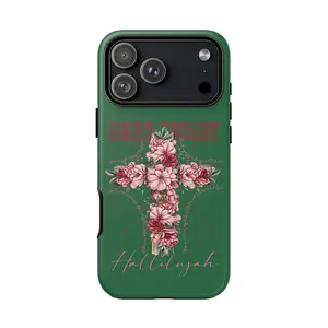 Hard Fought Hallelujah Phone case for iPhone 16 15 14 13 12 11 Pro Max Plus, Floral Christian Phone case