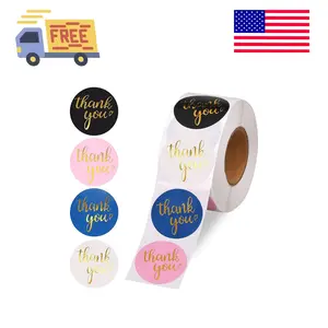 800Pcs 4-Color Thank You Round Stickers Roll 1.5" for Small Business, Birthdays, Weddings, Giveaways, Party